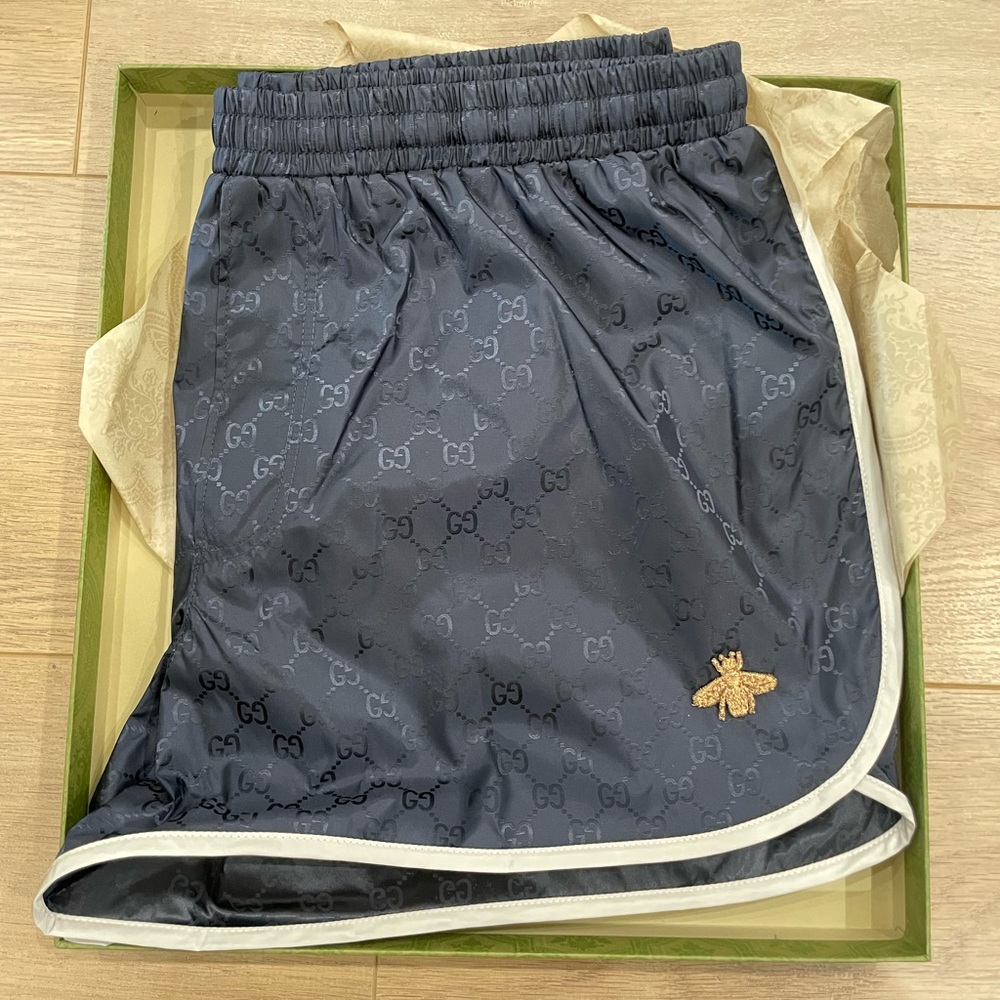 GG nylon swim short with bee size 46